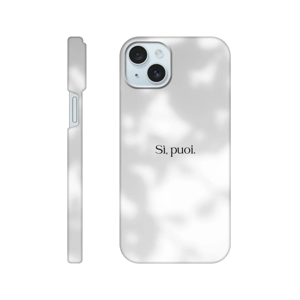 Cover iPhone con scritto "Sì, puoi.".