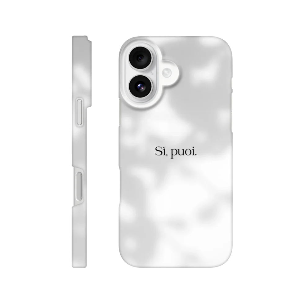 Cover iPhone con scritto "Sì, puoi.".