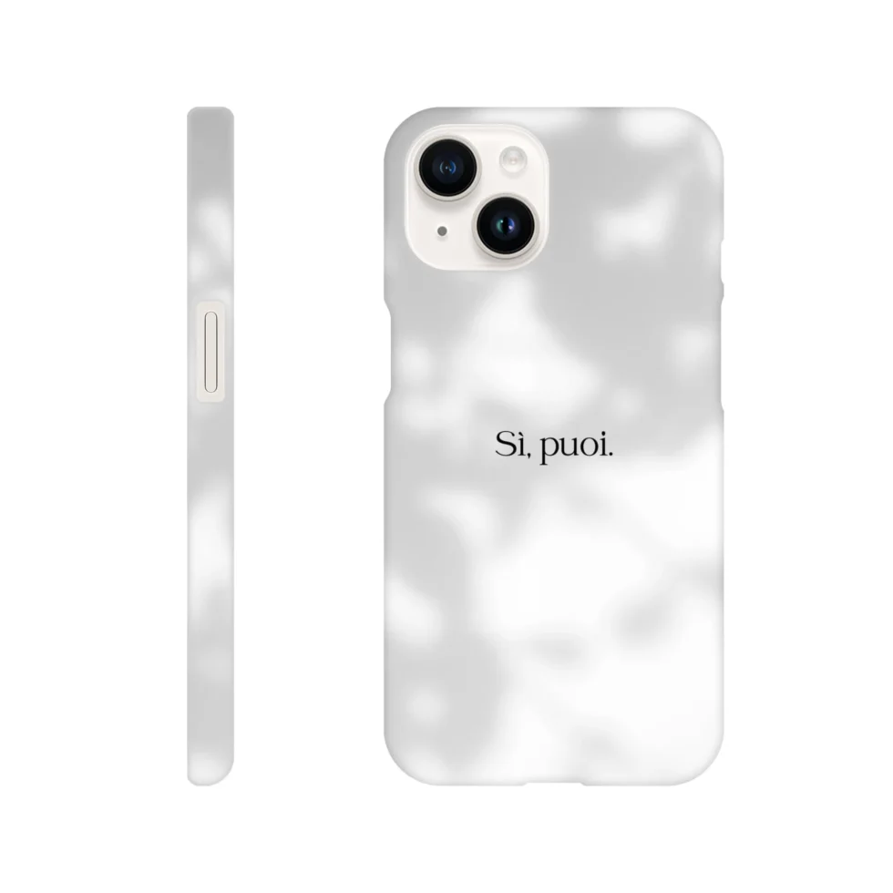 Cover iPhone con scritto "Sì, puoi.".