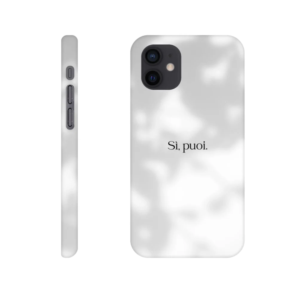 Cover iPhone con scritto "Sì, puoi.".