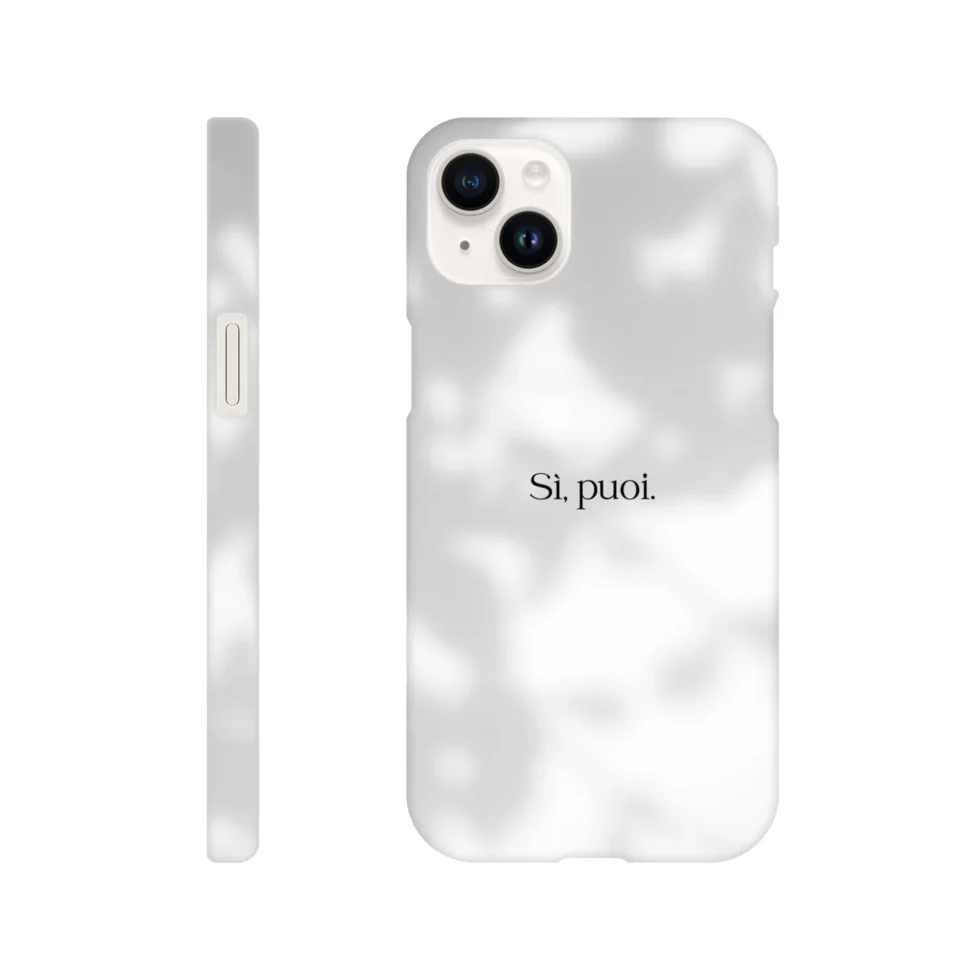 Cover iPhone con scritto "Sì, puoi.".