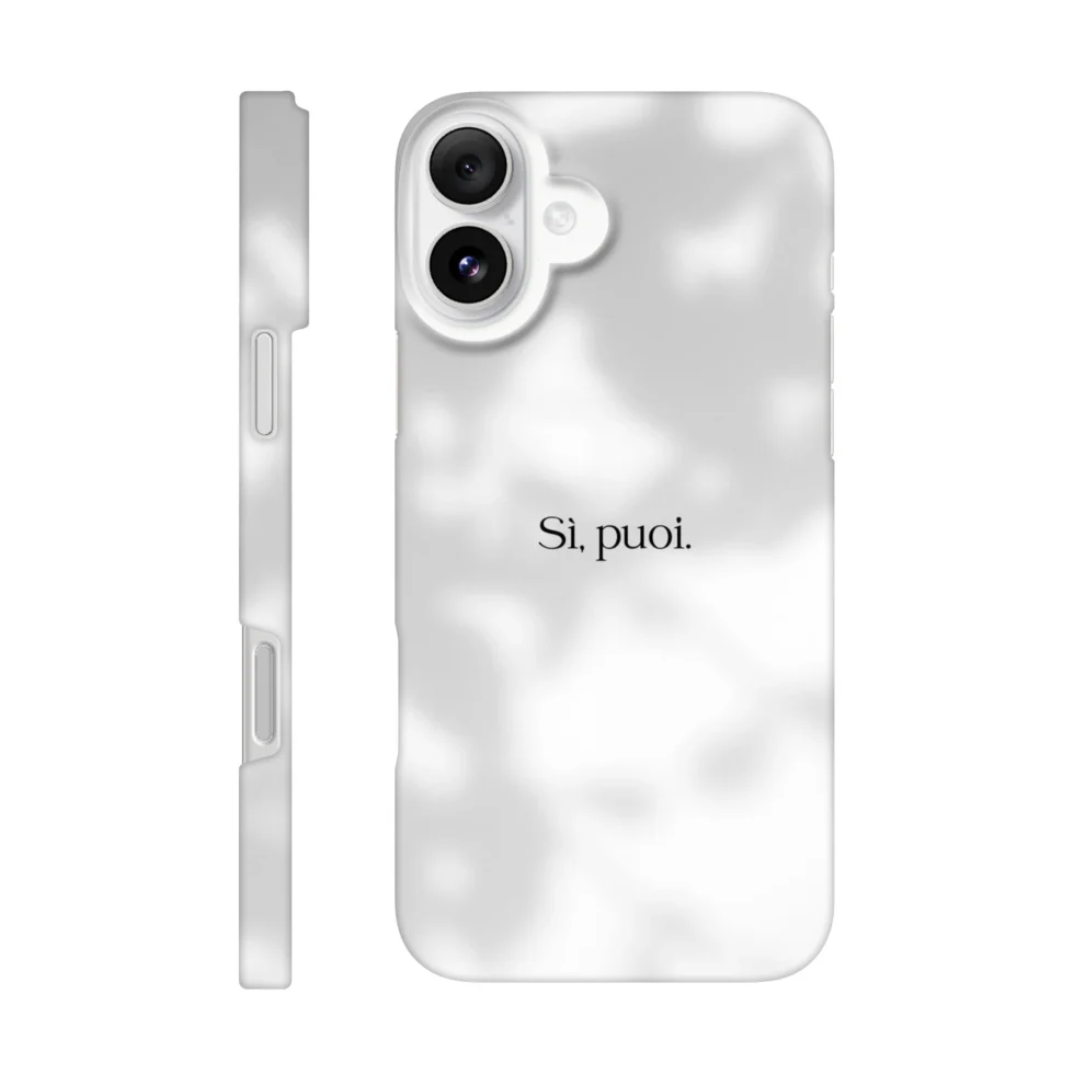 Cover iPhone con scritto "Sì, puoi.".