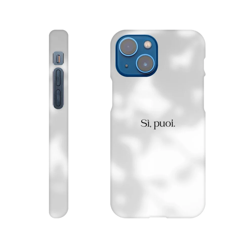 Cover iPhone con scritto "Sì, puoi.".