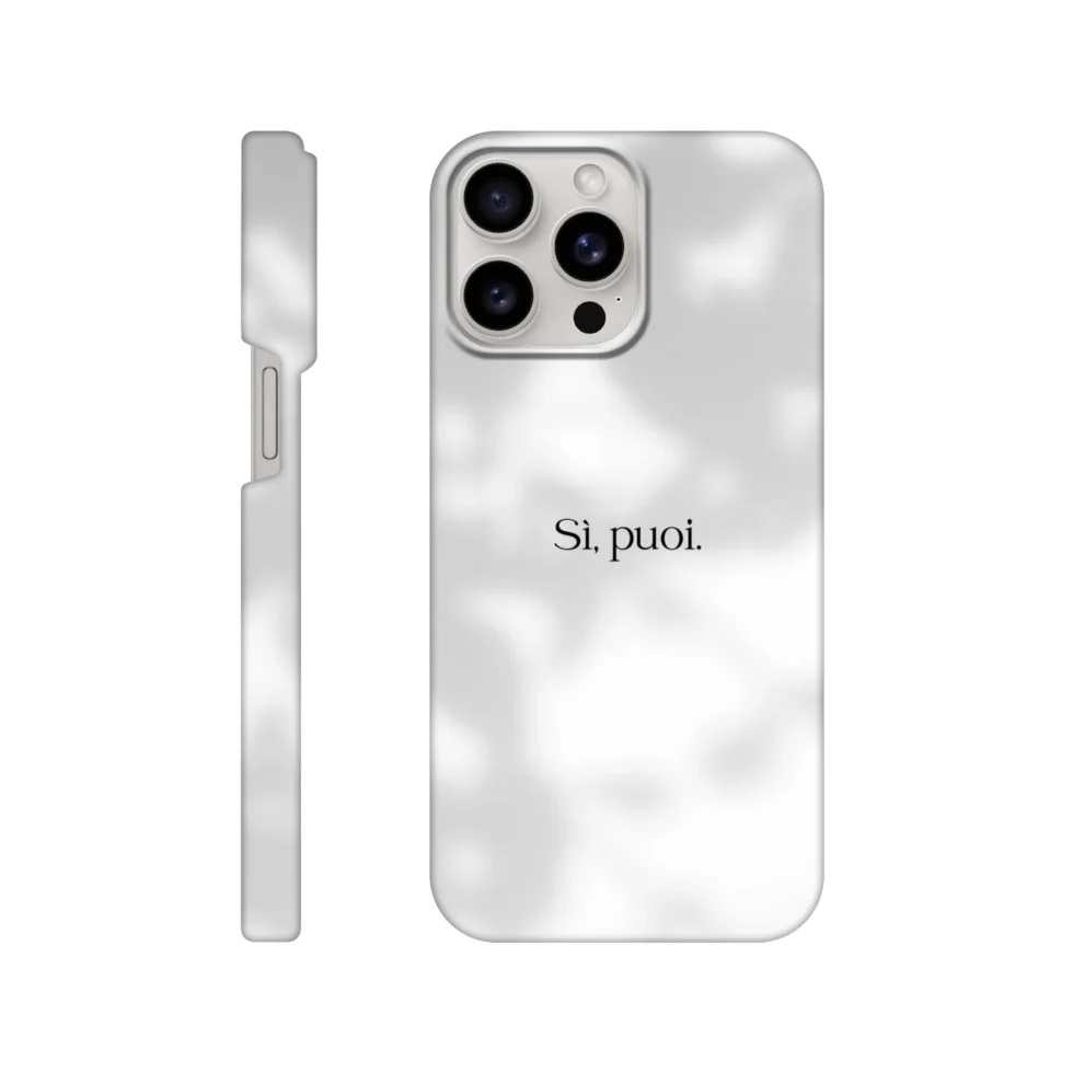 Cover iPhone con scritto "Sì, puoi.".