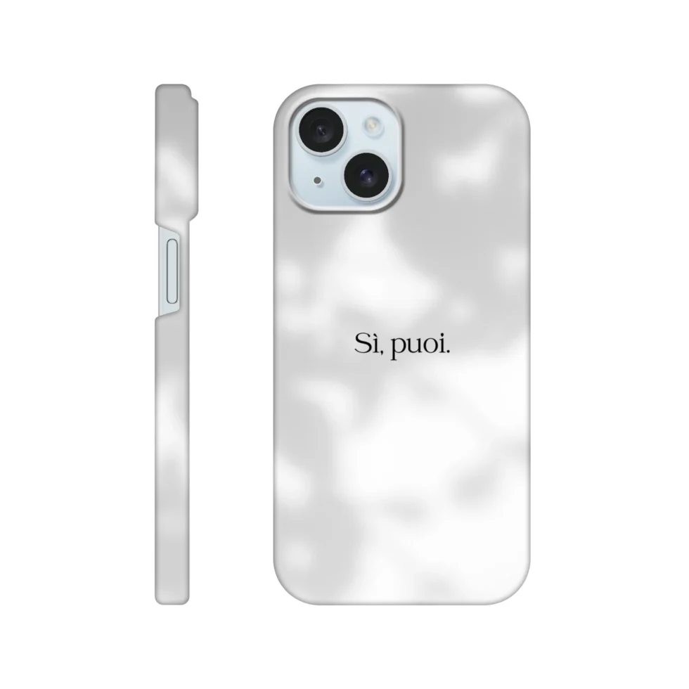 Cover iPhone con scritto "Sì, puoi.".