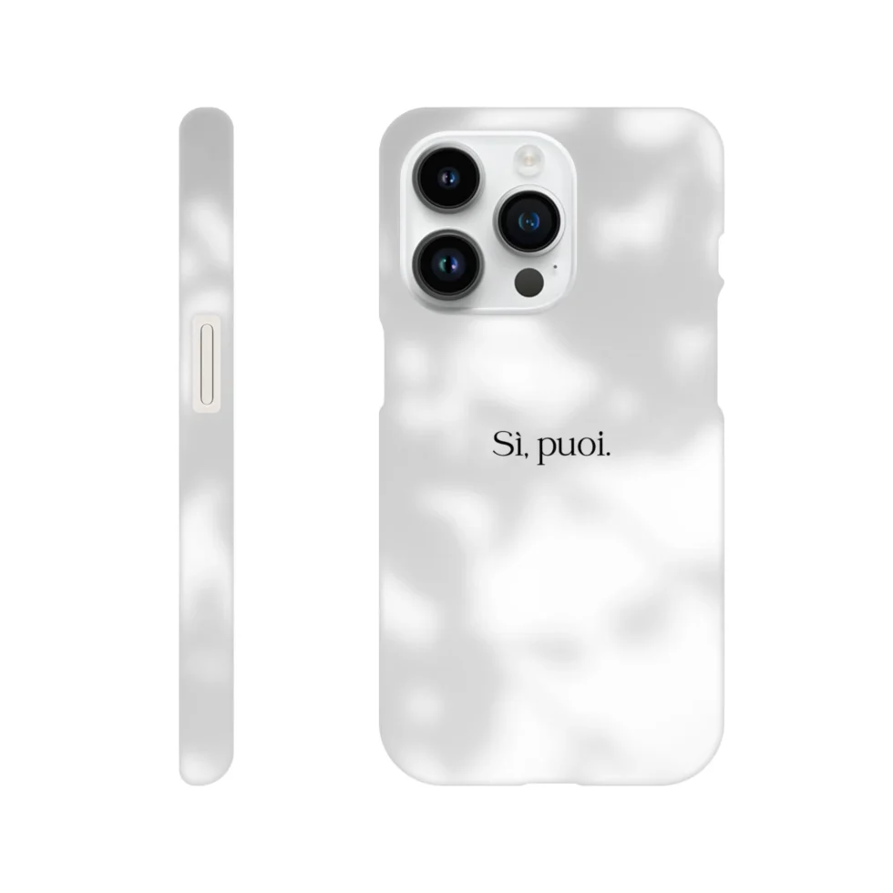 Cover iPhone con scritto "Sì, puoi.".