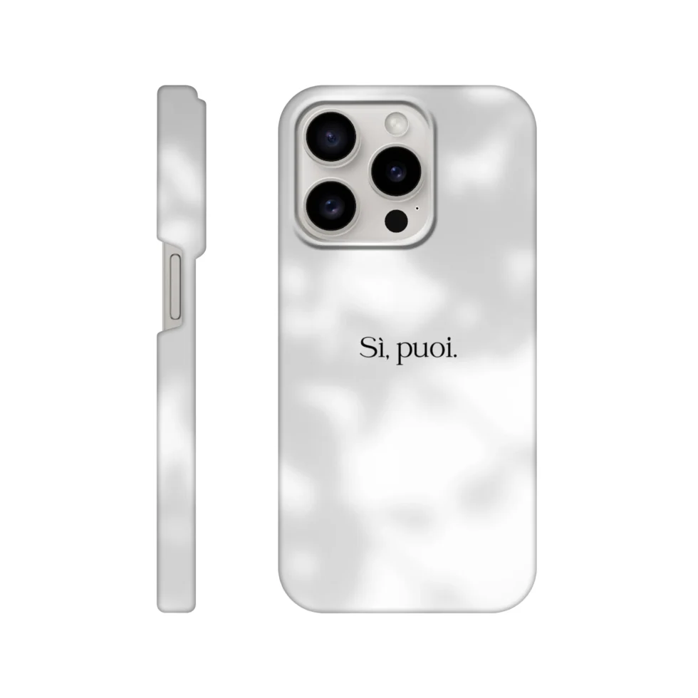 Cover iPhone con scritto "Sì, puoi.".