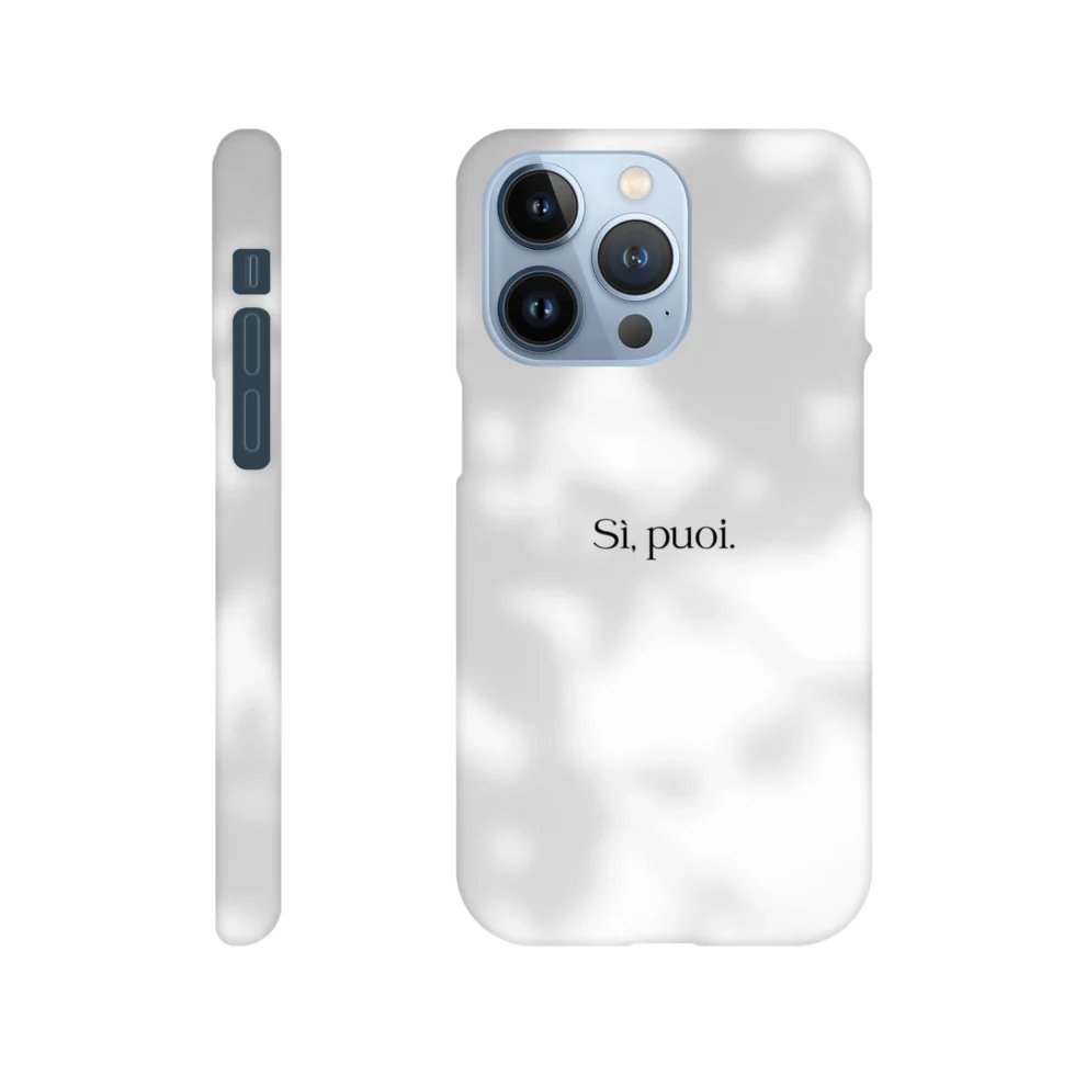 Cover iPhone con scritto "Sì, puoi.".