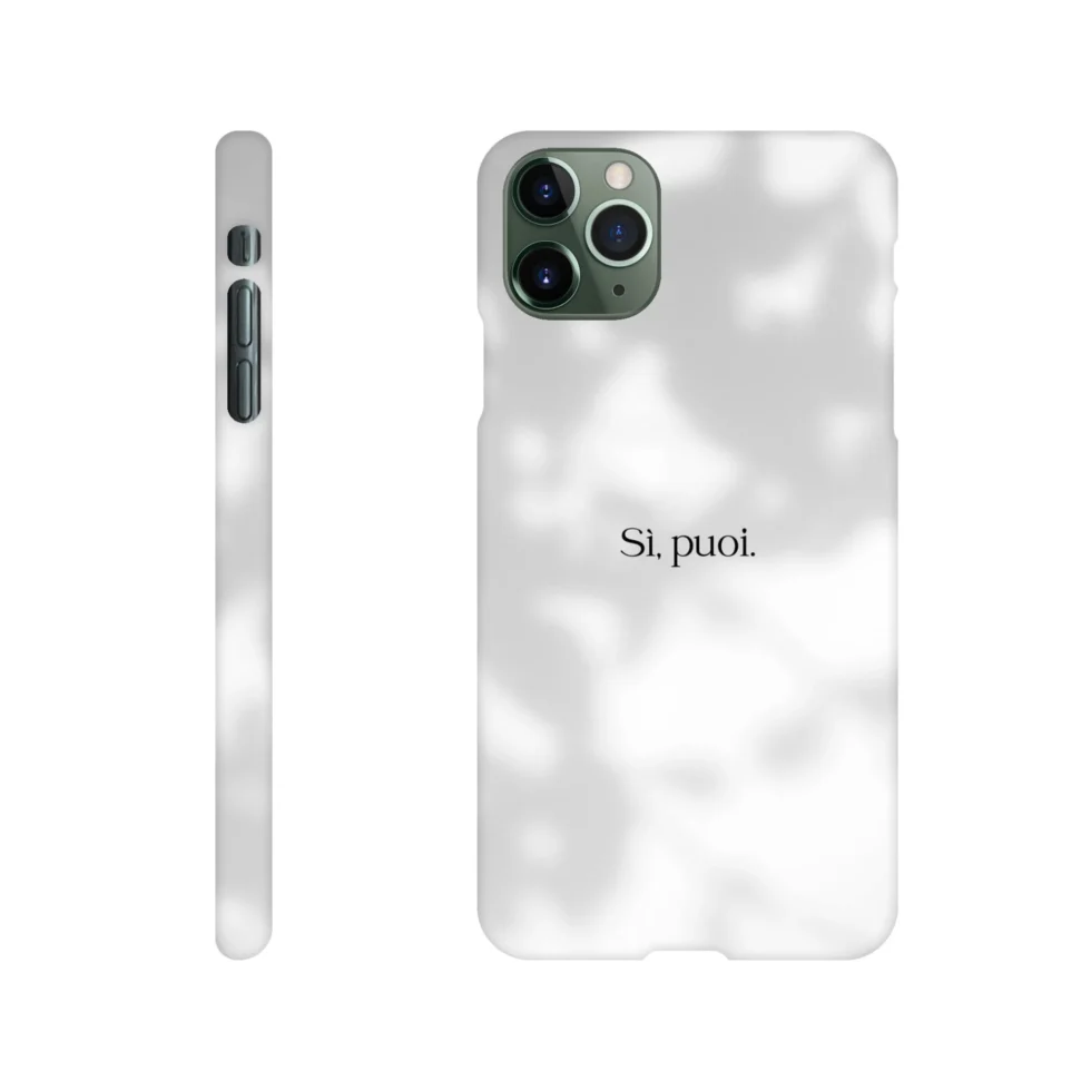 Cover iPhone con scritto "Sì, puoi.".